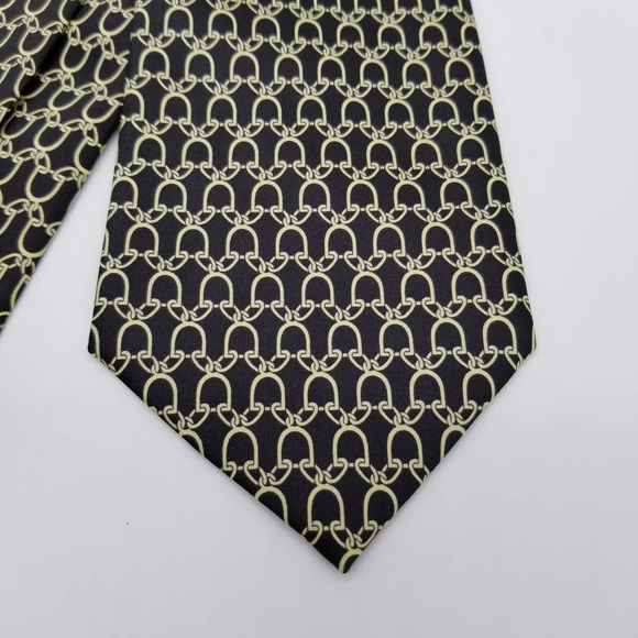 Rene Chagal Handmade Mens Neck Tie Gold Link - Picture 2 of 7